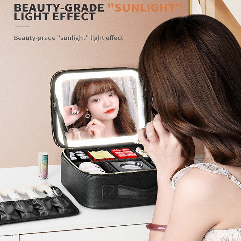 Make-up-Organizer-Tasche mit LED-Spiegel