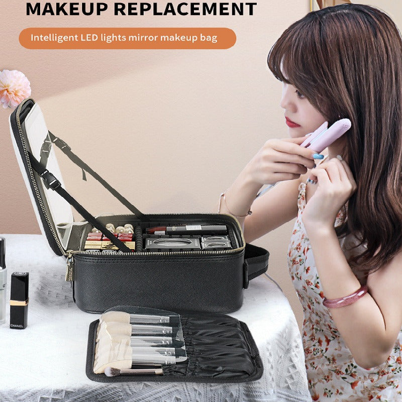 Make-up-Organizer-Tasche mit LED-Spiegel