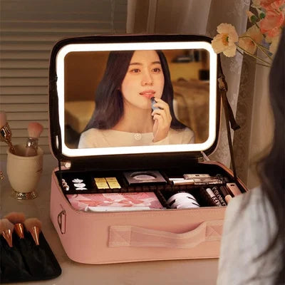 Make-up-Organizer-Tasche mit LED-Spiegel