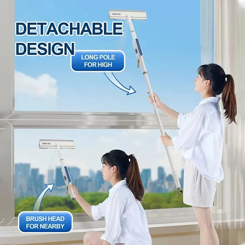 Rakel zur Fensterreinigung mit Spray