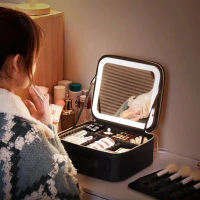 Make-up-Organizer-Tasche mit LED-Spiegel