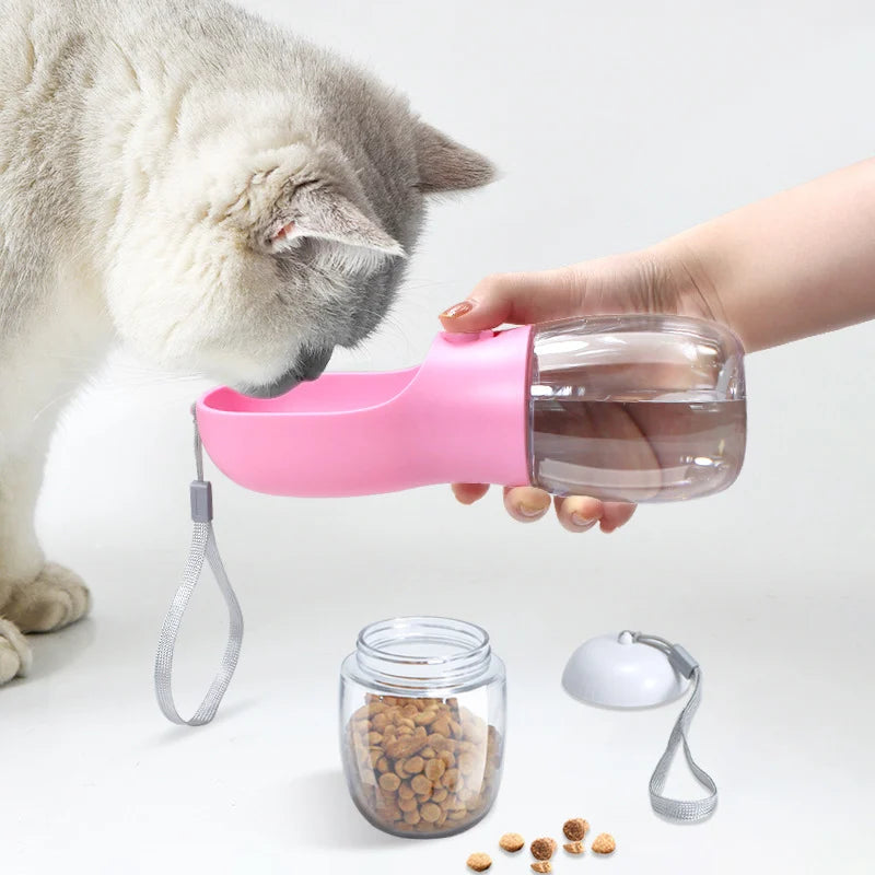 Tragbarer Wasserflaschen-Futterspender für Hunde