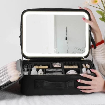 Make-up-Organizer-Tasche mit LED-Spiegel